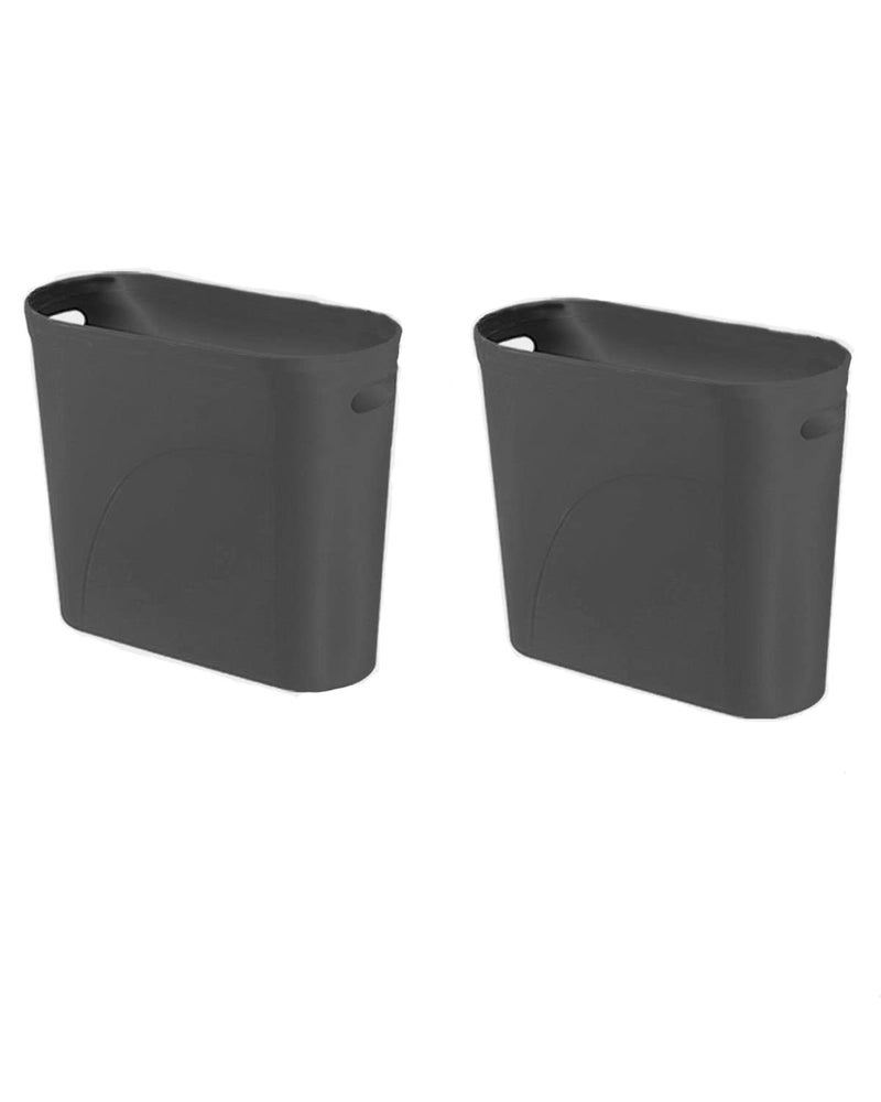 YAZEES Bathroom Small Trash Can, 3 Gallon Slim Plastic, Set of 2, Black - Image 1